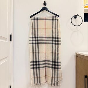 Burberry Cream and Black Giant Check Scarf